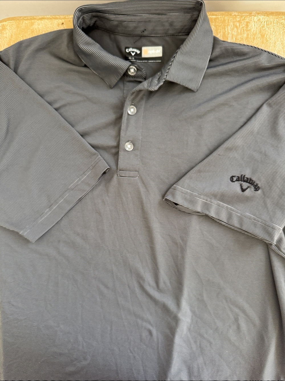 Callaway Men's Charcoal Gray Polo - Subtle Pinstripe